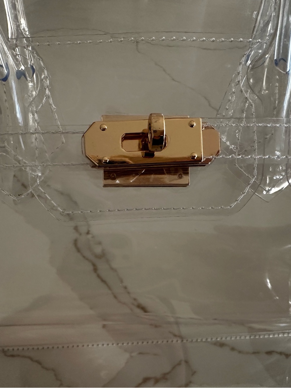 Boatkin Clear Jelly Transparent Tote Bag with Gold Hardware - Picture 9 of 12